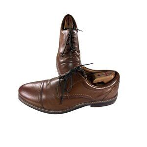 Nunn Bush Comfort Mens Size 12 D Brown Derby Leather Cap Toe Shoes